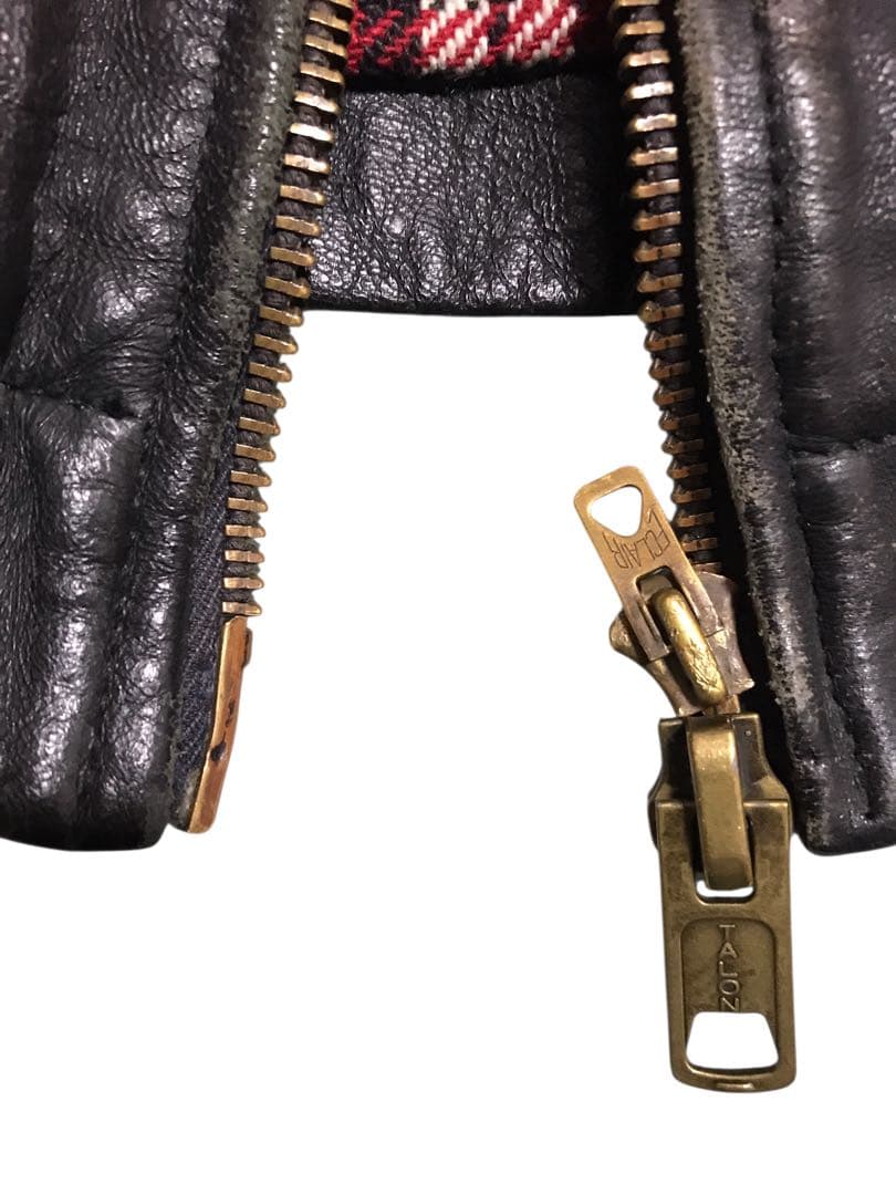 vintage フランス空軍タイプ パイロットジャケット 裏地チェック