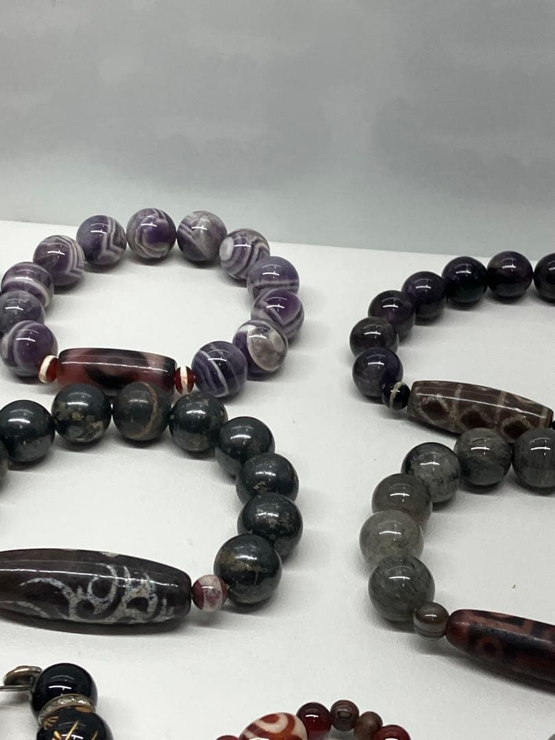 天珠と天然石のブレスレット　大珠 まとめ売り　パワーストーン　希少物