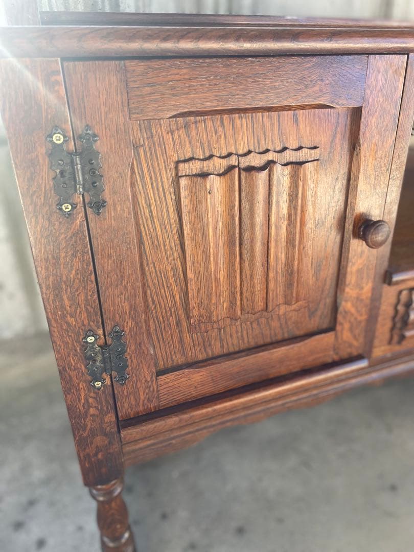 テレフォンベンチ オーク材電話台 引き出し付き