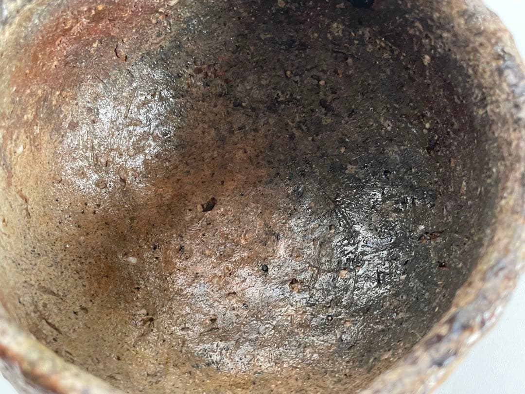 陶芸家　中村梅山　茶碗　抹茶碗　加賀　石川県　素焼き　手捻り　共箱