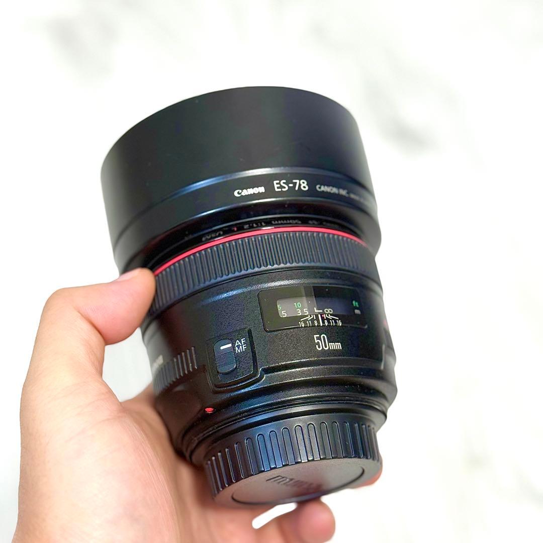 Canon 50mm f/1.2L レンズ ES-78付き