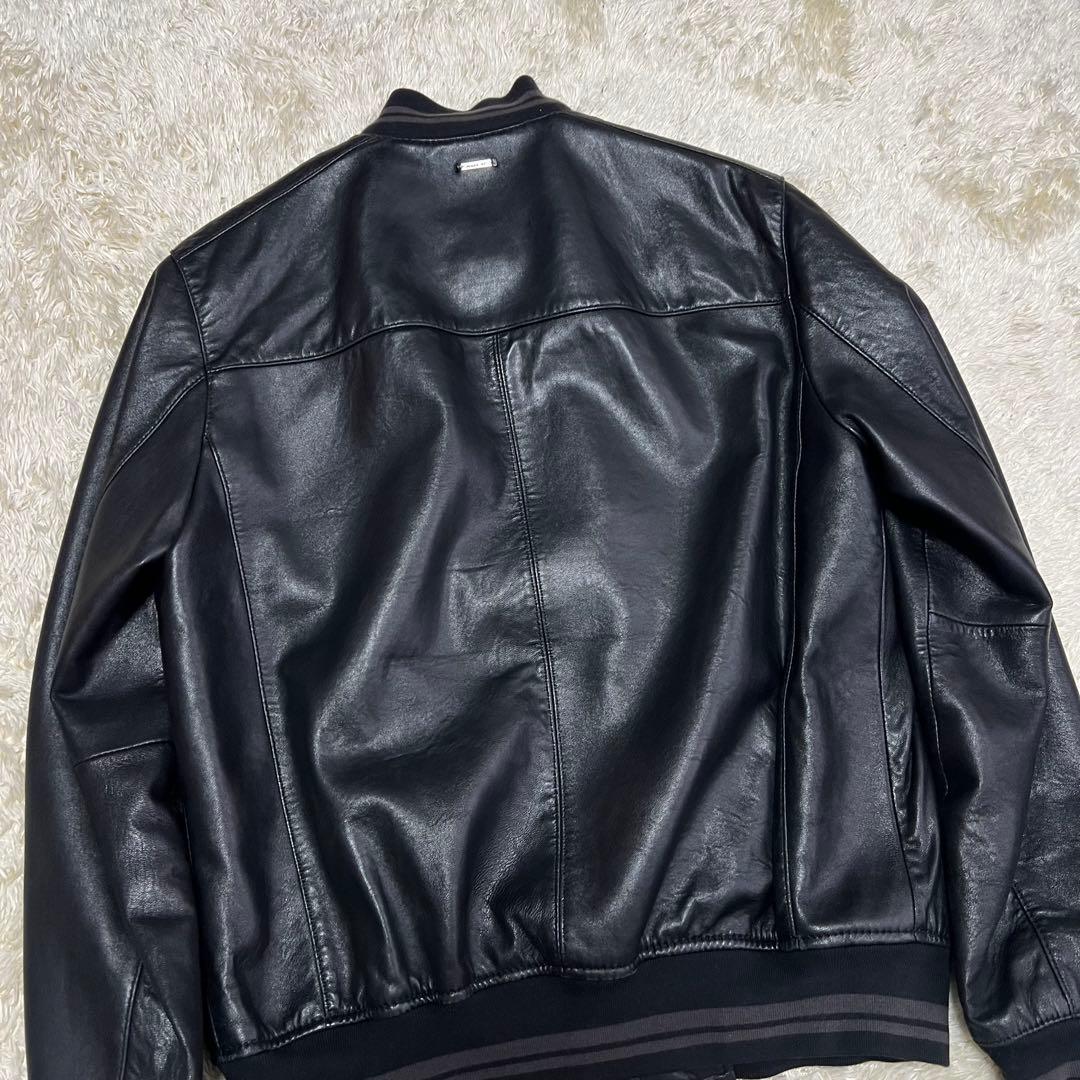 マイケルコース　ラムレザー　シングルライダース　革ジャン　総柄　S 黒