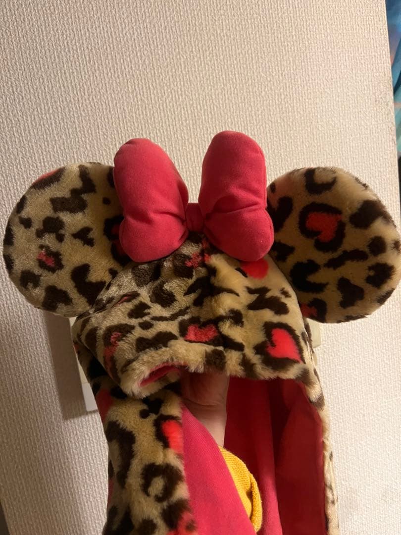 ヒョウ柄ミニーマフラーキャップ♡