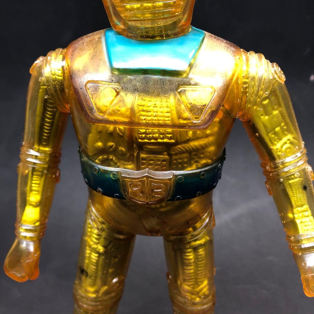 当時物ブルマァク　レッドバロン　ソフビ　記名あり　昭和レトロ　クリアー　ロボット