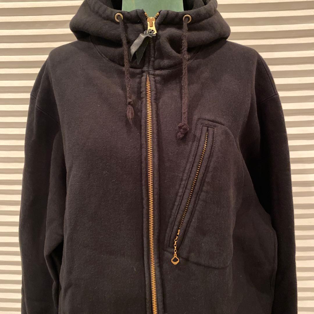 ウエストライド　黒 フルジップ フード付きパーカー　サイズ44