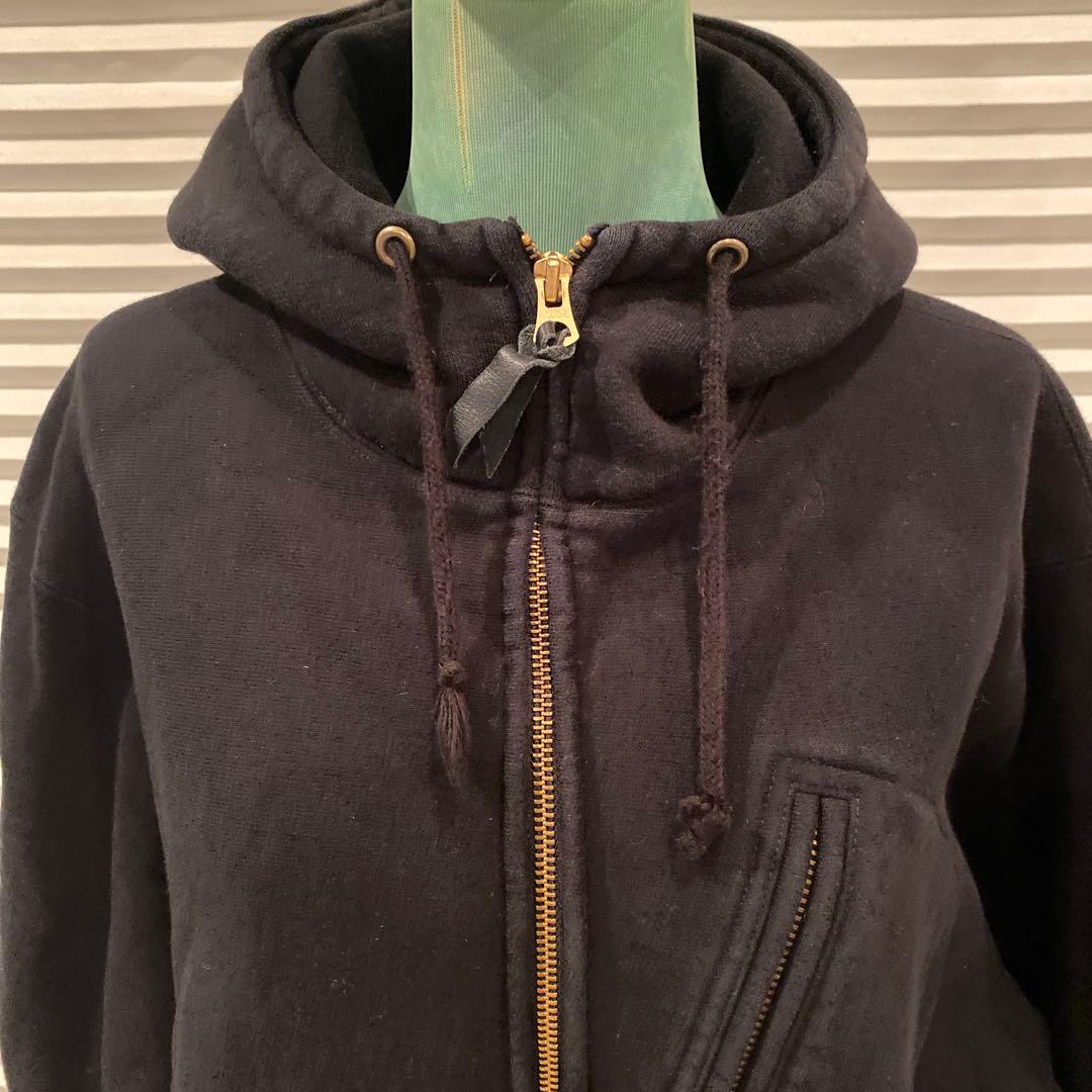 ウエストライド　黒 フルジップ フード付きパーカー　サイズ44