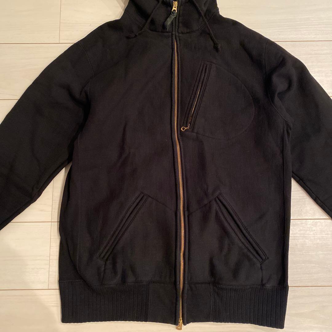 ウエストライド　黒 フルジップ フード付きパーカー　サイズ44