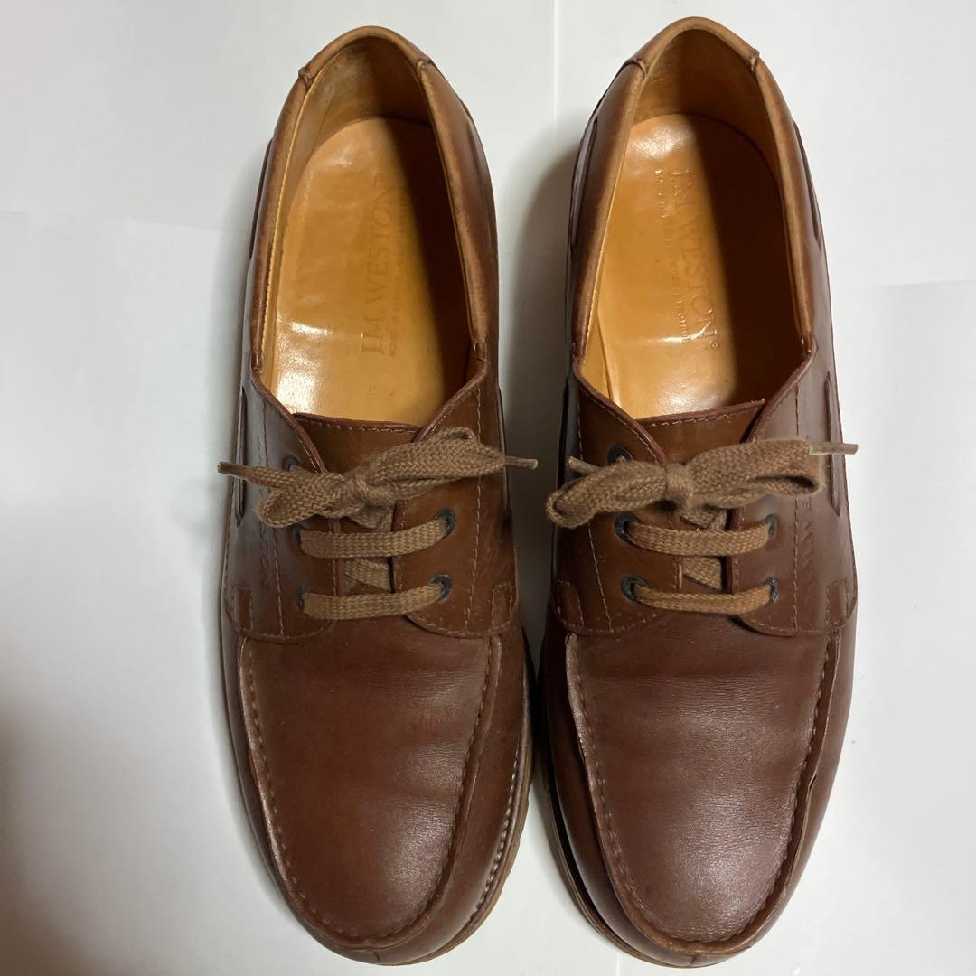 J.M. WESTON ブラウン デッキシューズ