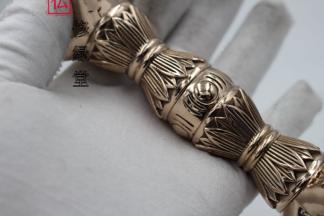 【修縁堂】密教法具 五鈷杵 青銅 法器 法具 仏事 真言宗