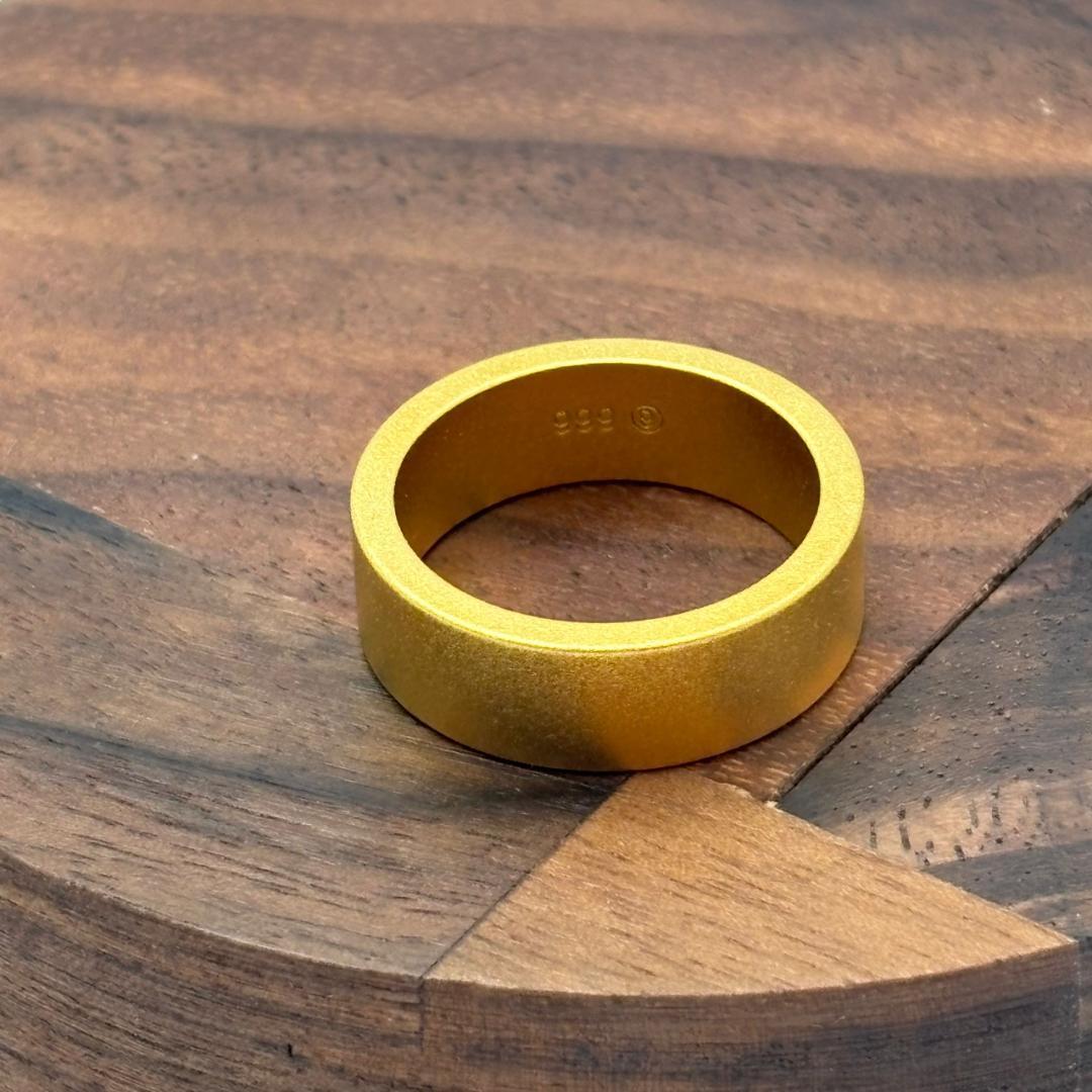 遺品整理 999 刻印あり 金 マット仕上げの金リング 999