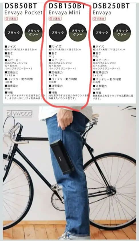 Denon デノン　デンオン　DSB-150BT-BG　高音質防水スピーカー