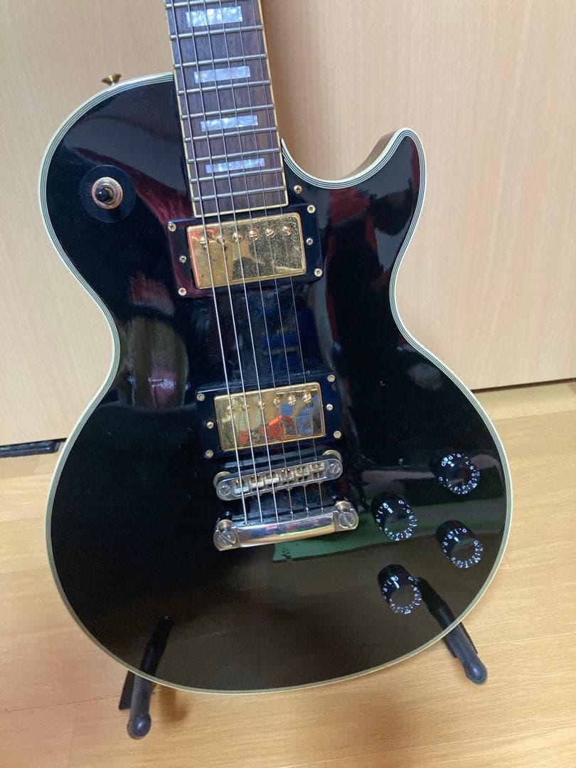 BUSKER'S レスポールカスタム風 エレキギター 黒×金　ぼっちざろっく
