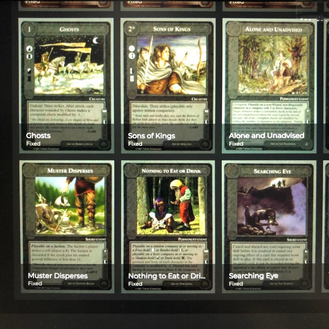 ミドルアース　カード　チャレンジデッキE ccg 指輪物語　希少