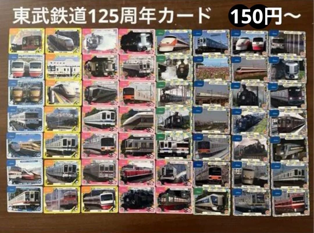 未使用　電車カード　東武鉄道創立125周年　記念カード　コレクション