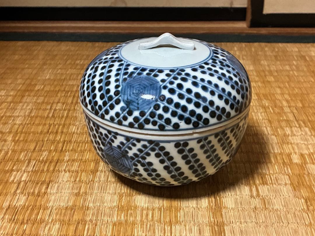 古伊万里 染付 丸紋 蓋物 菓子鉢 時代物