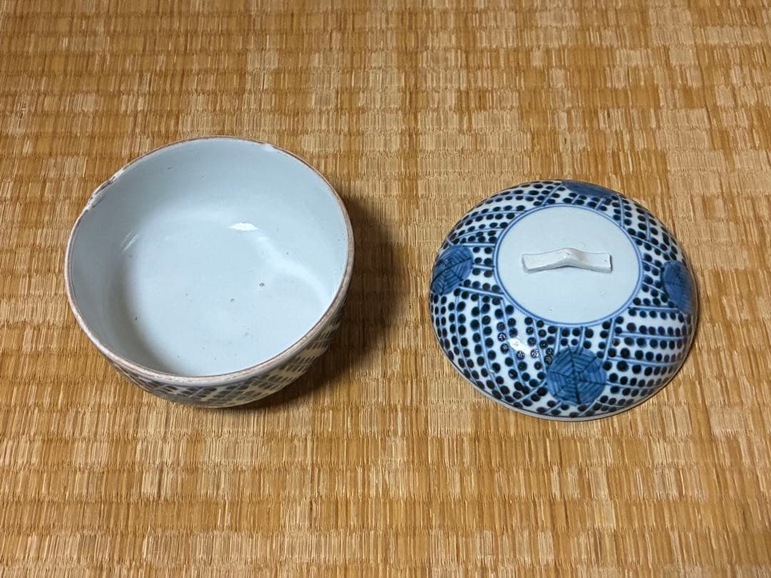 古伊万里 染付 丸紋 蓋物 菓子鉢 時代物