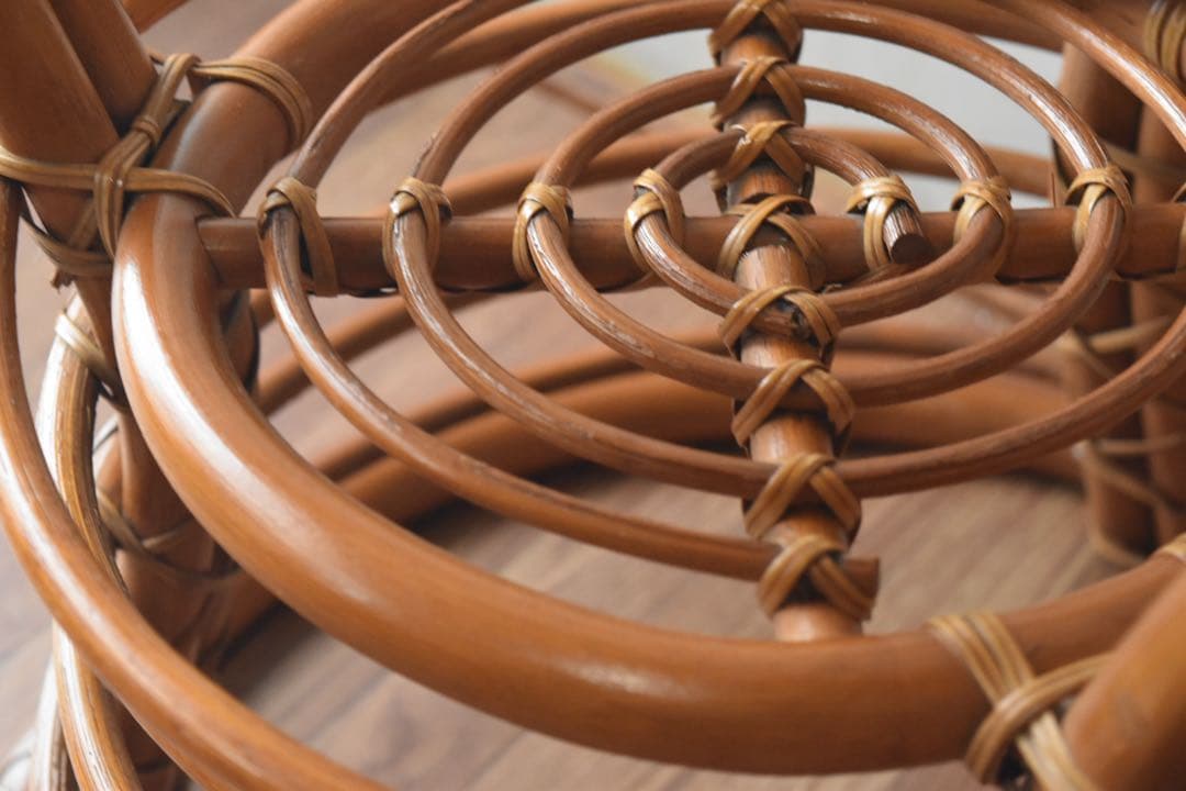 サイドテーブル・ナイトテーブル・ローテーブル Rattan glass top side table