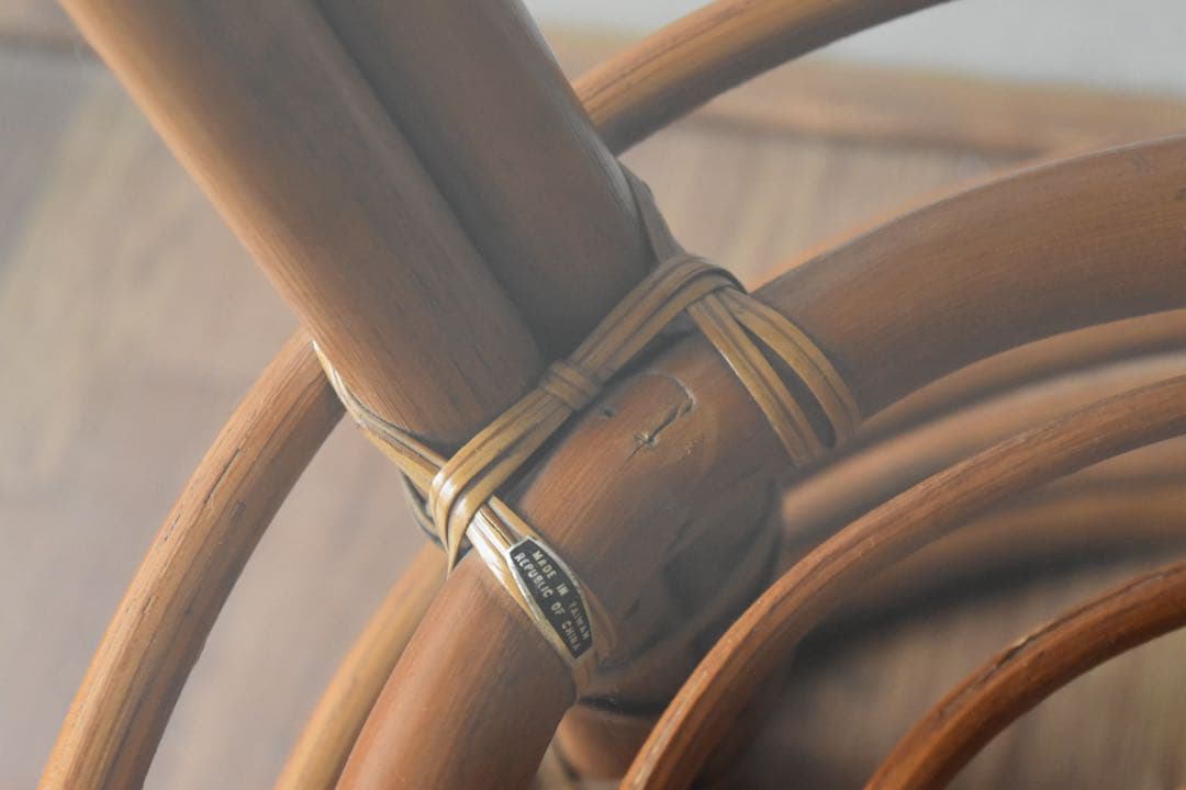 サイドテーブル・ナイトテーブル・ローテーブル Rattan glass top side table