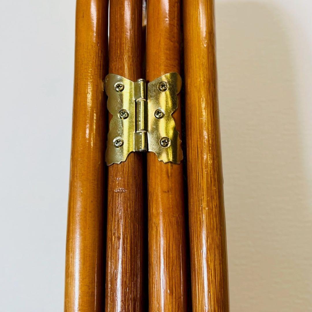 ラタン パーテーション 籐家具 昭和レトロ 4連 衝立 間仕切りアジアンテイスト