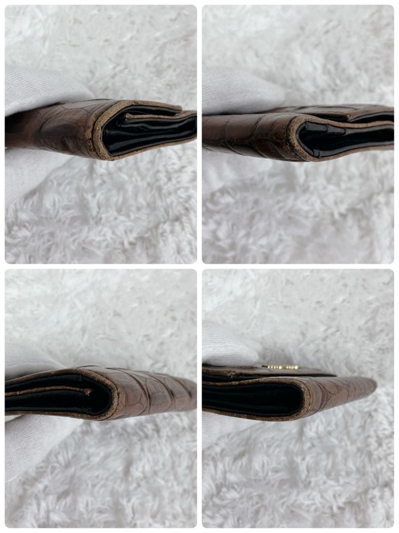 sa ミュウミュウ 折り財布クロコ型押し レザー y2k アーカイブ 茶