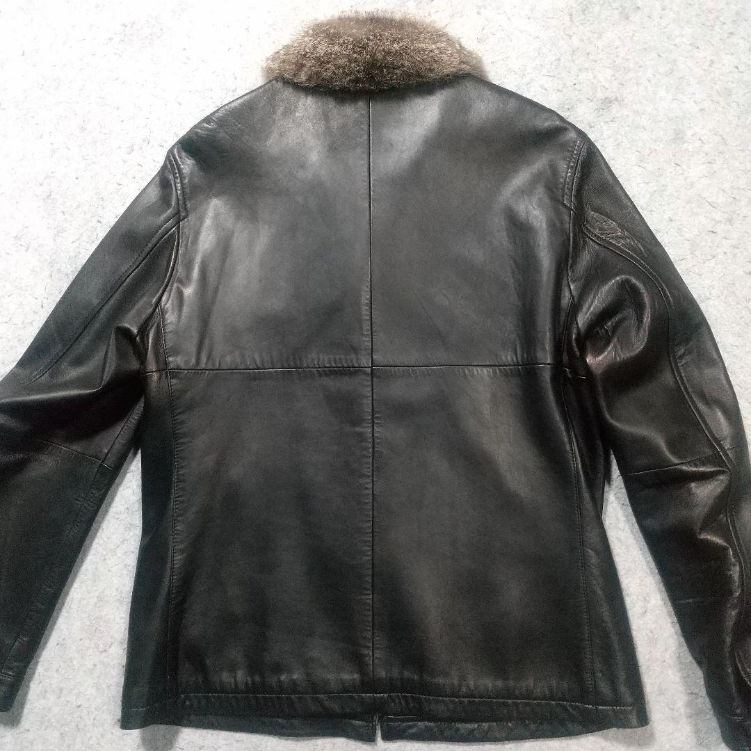 バーバリーブラックレーベル ライダースジャケット L ラムレザー 革ジャン