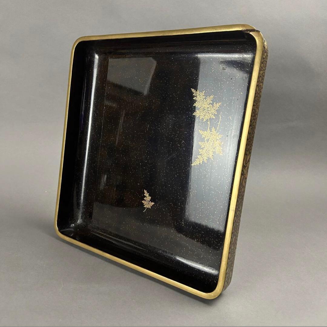 蒔絵黒漆盆 2点 X-81