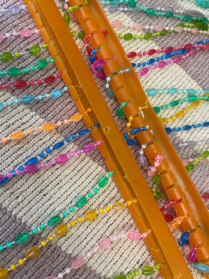 昭和レトロ　プラスチックのれん　簾　暖簾　レトロポップ　当時物　カラフル　ビーズ