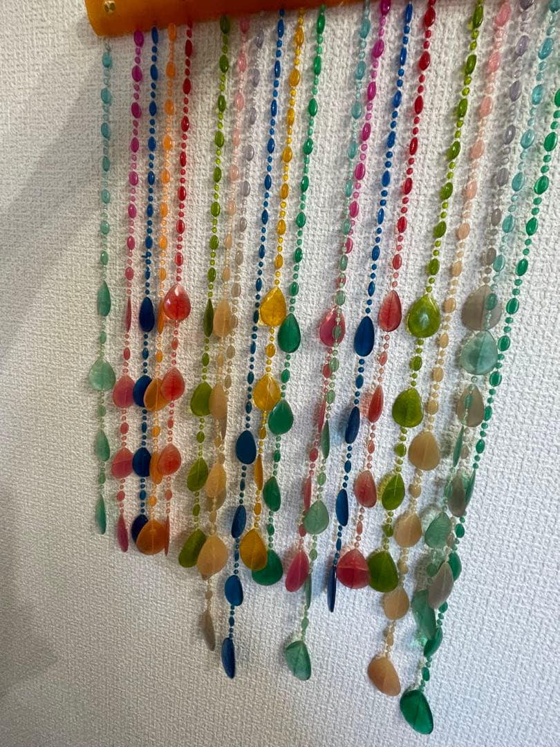 昭和レトロ　プラスチックのれん　簾　暖簾　レトロポップ　当時物　カラフル　ビーズ