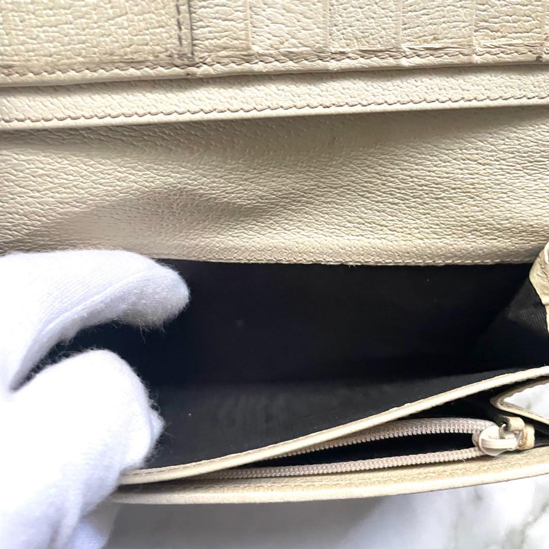 GUCCI グッチ 長財布 GGキャンバス ロゴプレート 折り財布 0115-⑧
