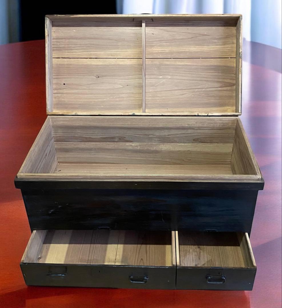 佐賀の古民家より★アンティーク　骨董★李朝箪笥　バンダジ　収納箱