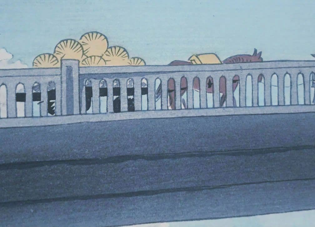 新版画富士三十六景ノ内駿河富士見橋 徳力富吉郎画昭和15年頃内田美術書肆出版