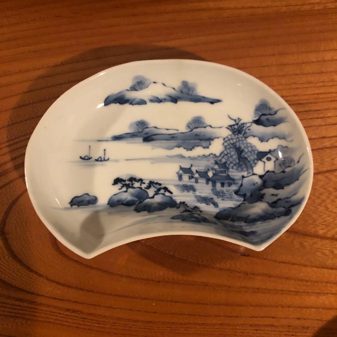 江戸期の平戸焼変形染付皿6客