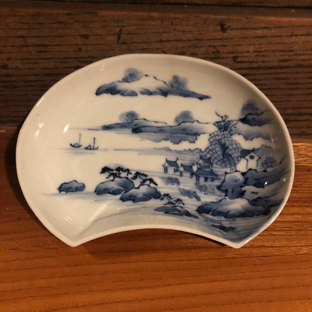 江戸期の平戸焼変形染付皿6客