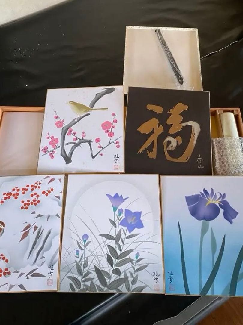 泰山作品　掛軸と水彩画セット