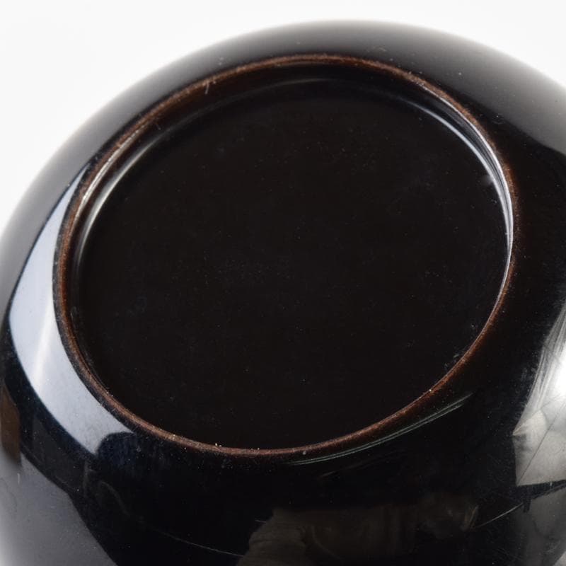 茶道具　黒漆　笹文　棗　在銘　共箱　V　7029