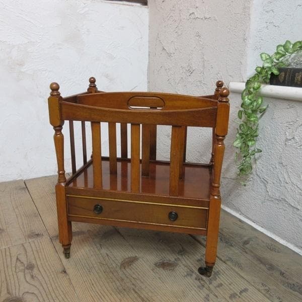 イギリス アンティーク 家具 マガジンラック カンタベリー 収納 6654c
