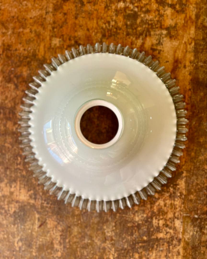 大正ロマン　和ガラス　電笠　青　アンティーク　灯り　照明　古民家　古道具