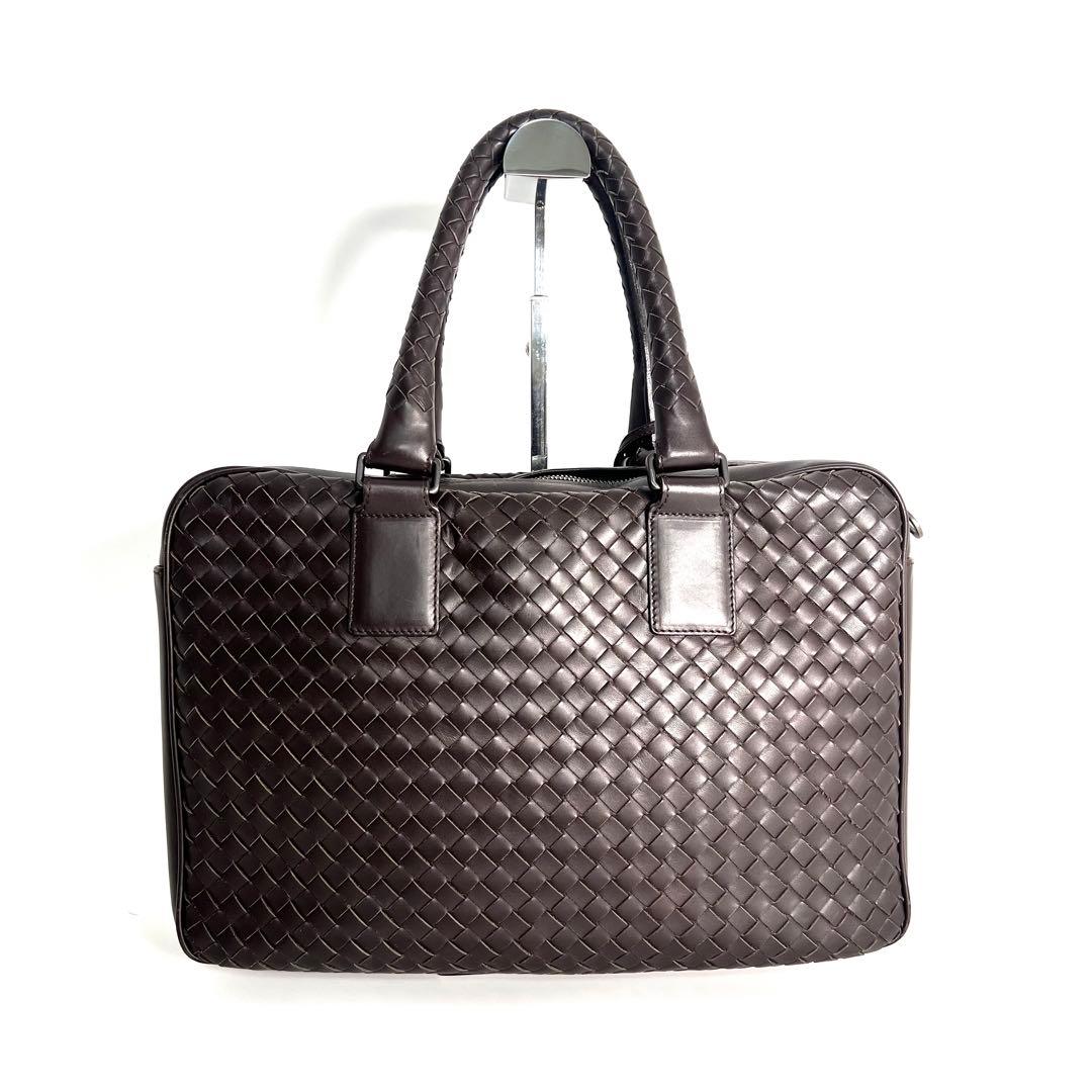 美品 ボッテガヴェネタ ビジネスバッグ イントレチャート ブラウン レザー