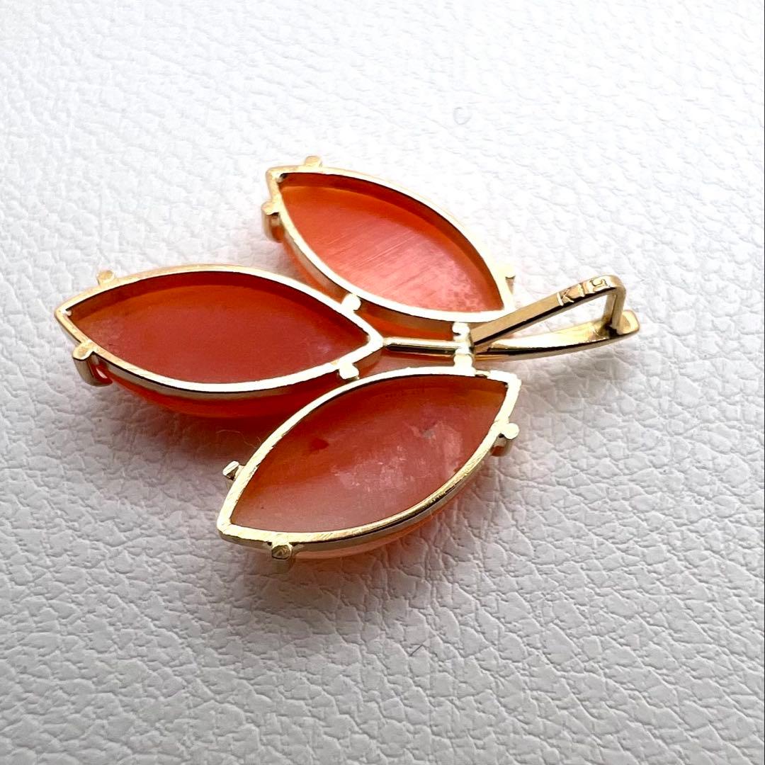 K18 ペンダントトップ　珊瑚　1.36 g