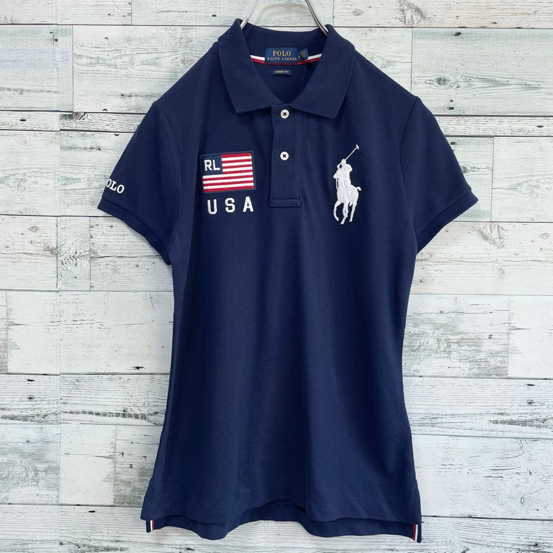☆未使用・タグ付☆ポロラルフローレン　半袖ポロシャツ　ビッグポニー　USA国旗