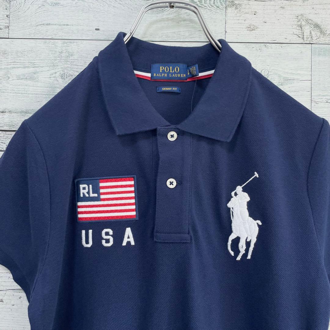 ☆未使用・タグ付☆ポロラルフローレン　半袖ポロシャツ　ビッグポニー　USA国旗