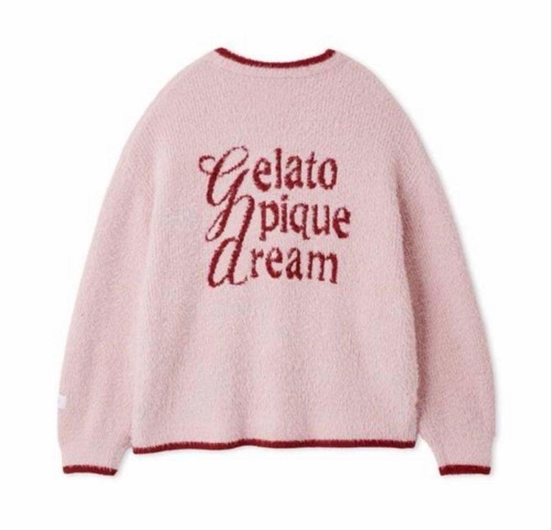 ジェラートピケ ラメフェザー カーディガン【PNK】