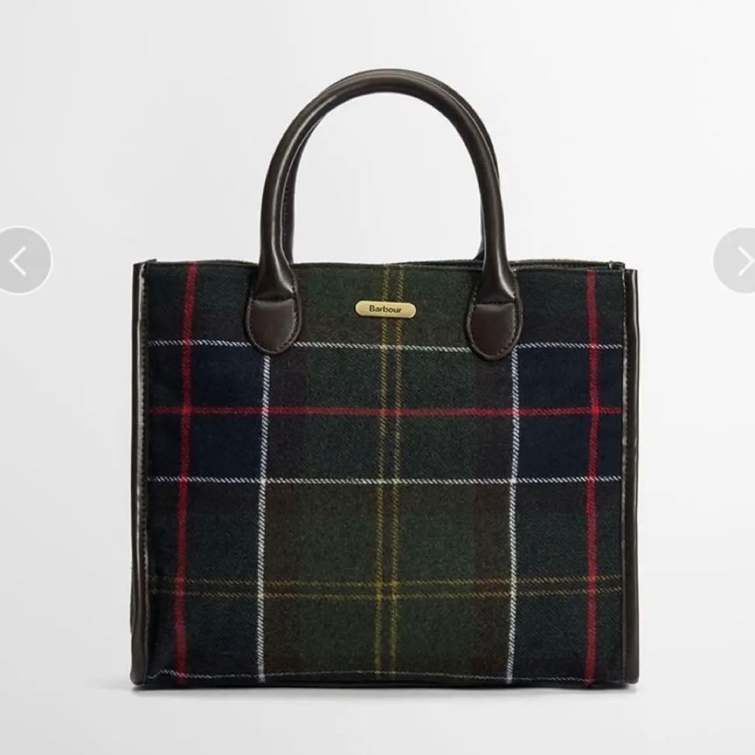 バブアー タータンチェック ハンドバッグ
