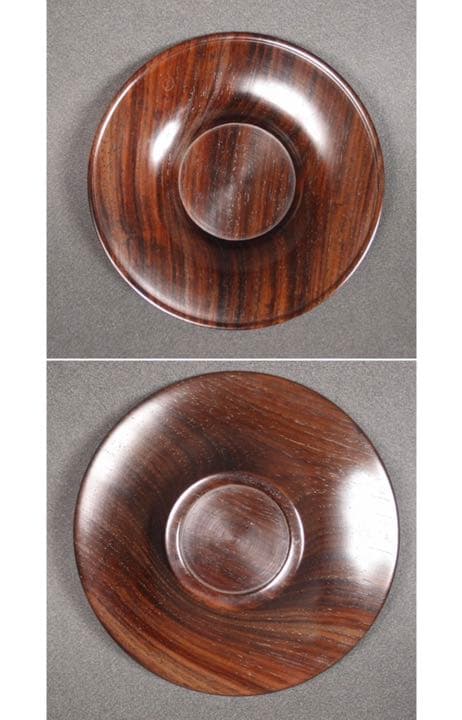 送料無料 省峰造　極上紫檀茶托５客　共箱　未使用