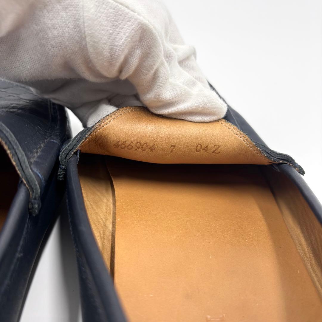 GUCCI グッチ ドライビングシューズ レザー GG シマ ネイビー