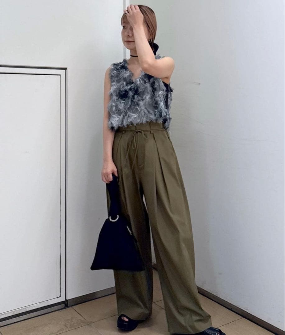 adam et rope フリンジプリントトップス