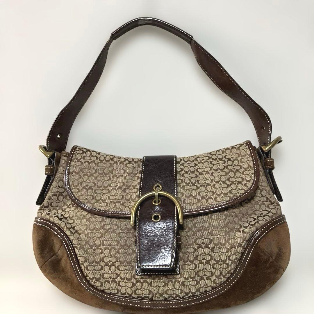 K*o様 COACH ワンショルダー ホーボー キャンバス×レザー ×スエード