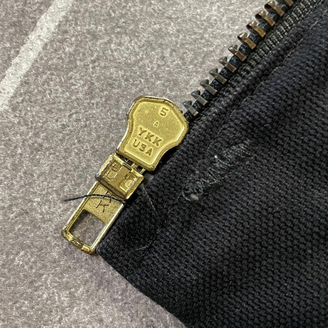 USA製 ダックワークブルゾン アクティブ ブラック 襟コーディロイ