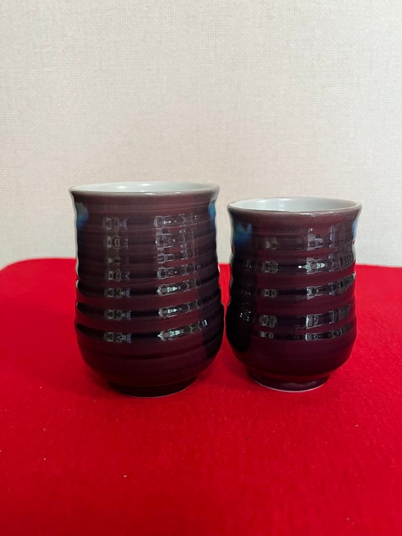 人間国宝 三代 徳田八十吉 （正彦銘） ゆのみ 共箱付き T281 夫婦湯呑み