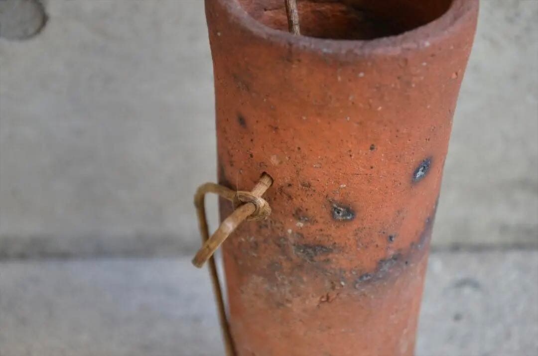 江戸初期　常滑　筒花生　花器　骨董品　アンティーク　g